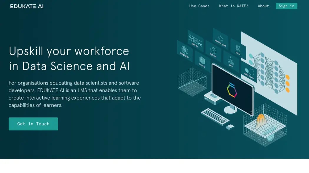An image of the home screen of EDUKATE.AI