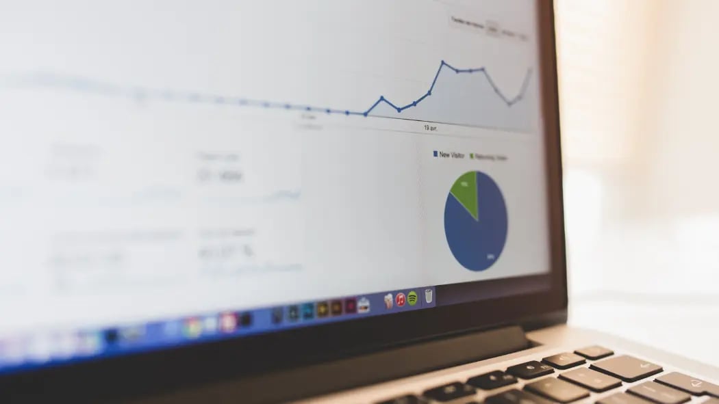 A computer screen showing data in graph form