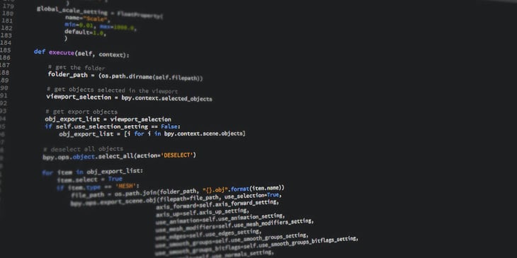 Python code on a black background