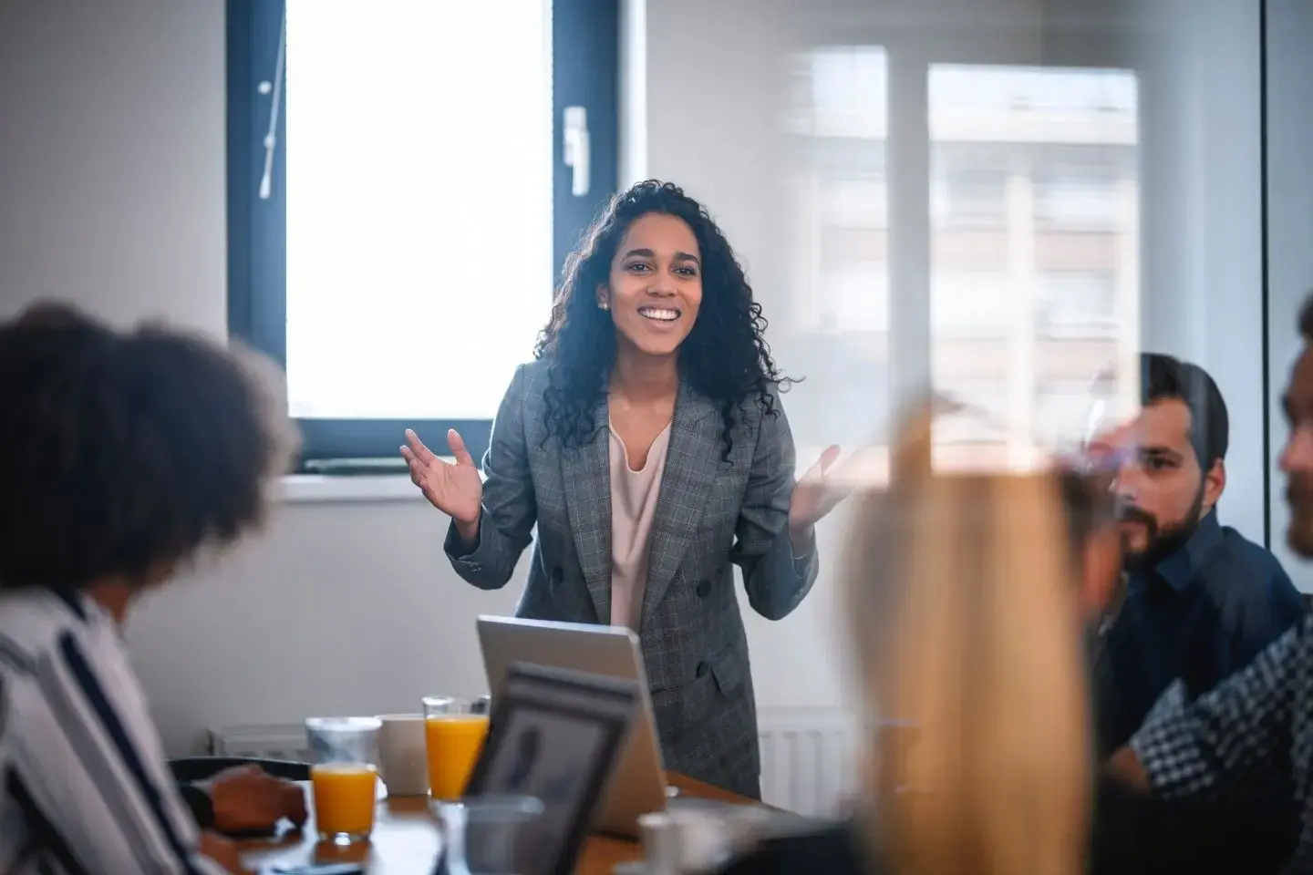 A professional woman teaching data literacy