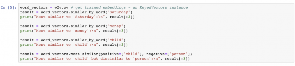 types of similarities the model has learned